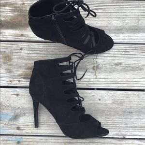 Black Lace Up High heels